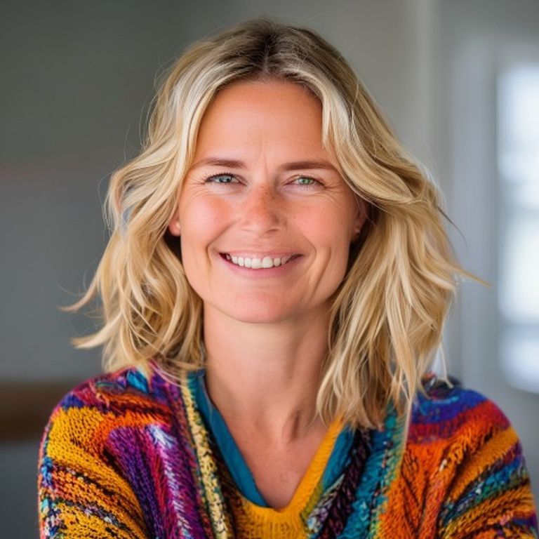 Illustriertes Portrait von Maria Sonnenschein, Kita-Leitung der Kita Sonnenwiese